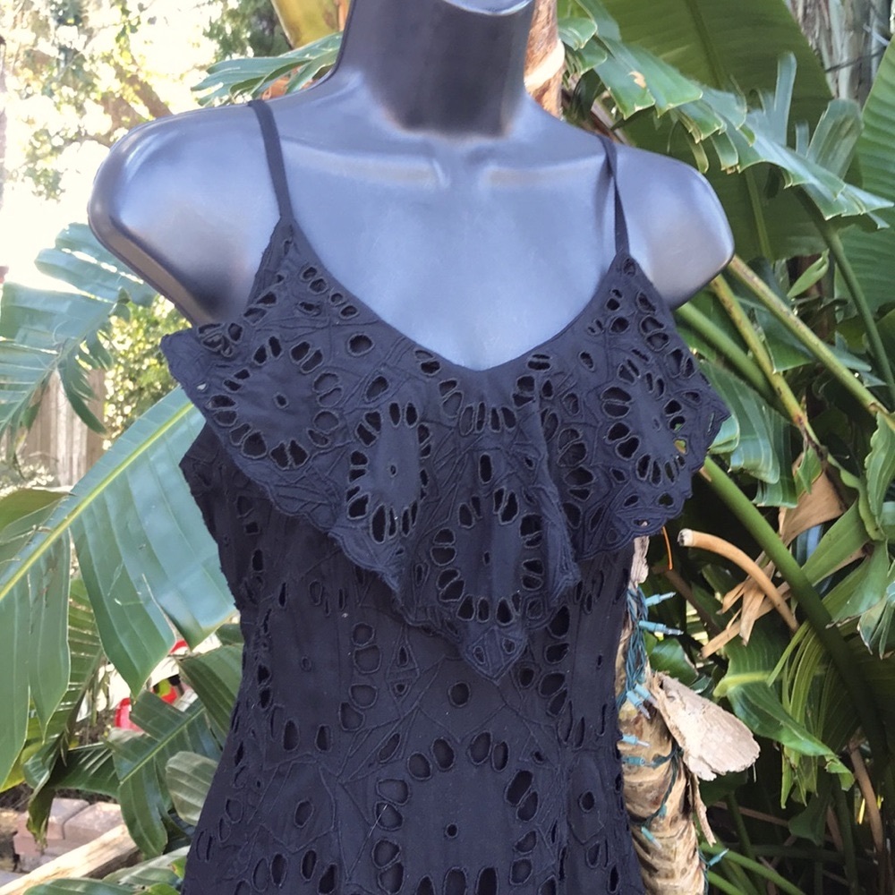 Hibiscus  ruffle eyelet lace slip dress